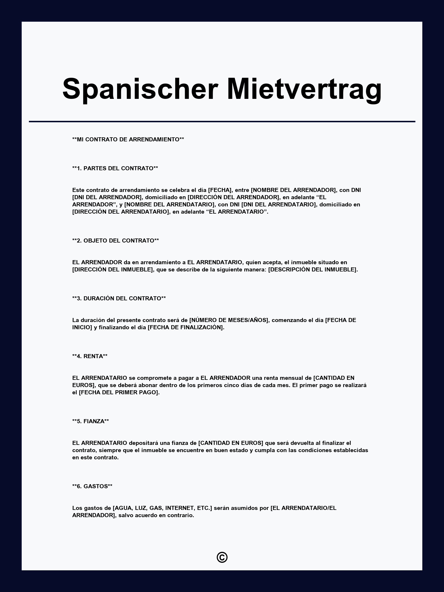 Spanischer Mietvertrag